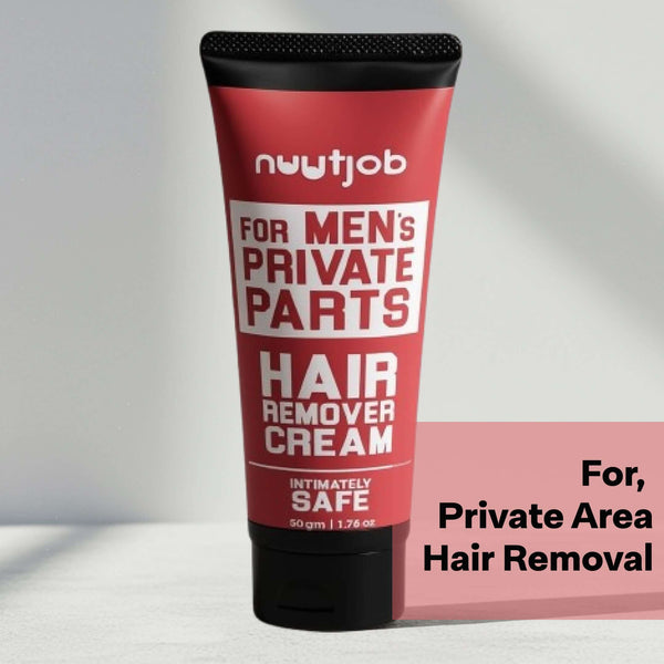 Nuutjob Intimate Hair Removal Cream for Men – Painless Hair Removal for Groin, Butt, and Shaft | Gentle & Fast-Acting Cream for Sensitive Skin - 50 gm